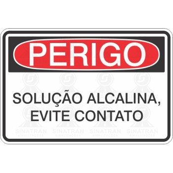 Solução alcalina, evite contato